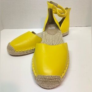 Eileen Fisher Lala Napa leather Espadrille Flat Sandals women size 8